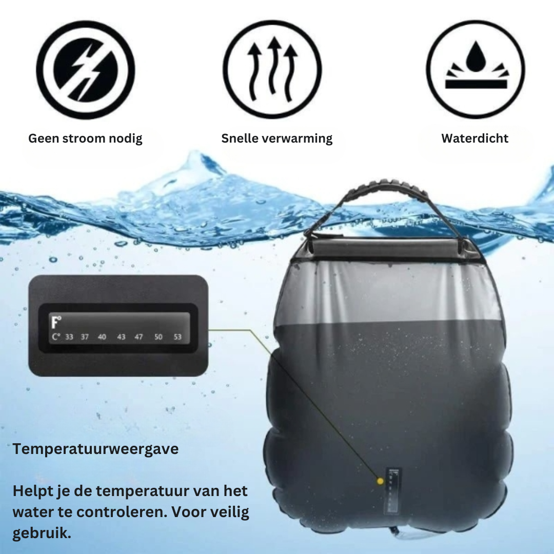 SunSplash - Warm Showers Anywhere Without Electricity