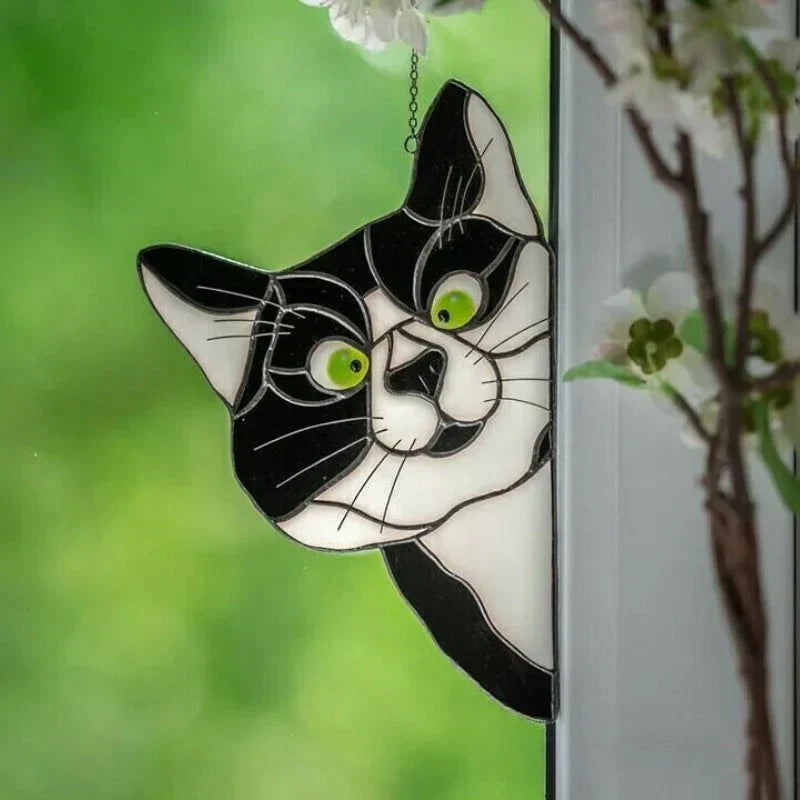 CatPeek – Handmade Cat Suncatcher for the Window!