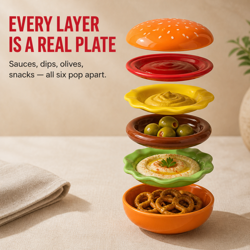 StackBurger – Instantly Create Order on the Table with Stackable Plates