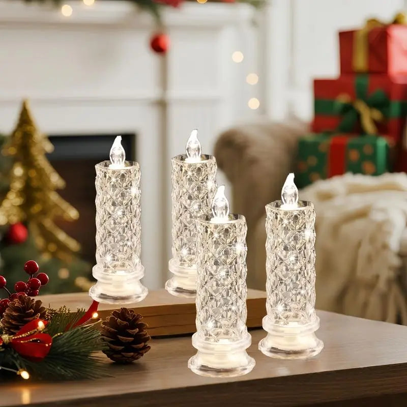 2+2 FREE | CrystalGlow – LED Candles with Sparkling Crystal Effect