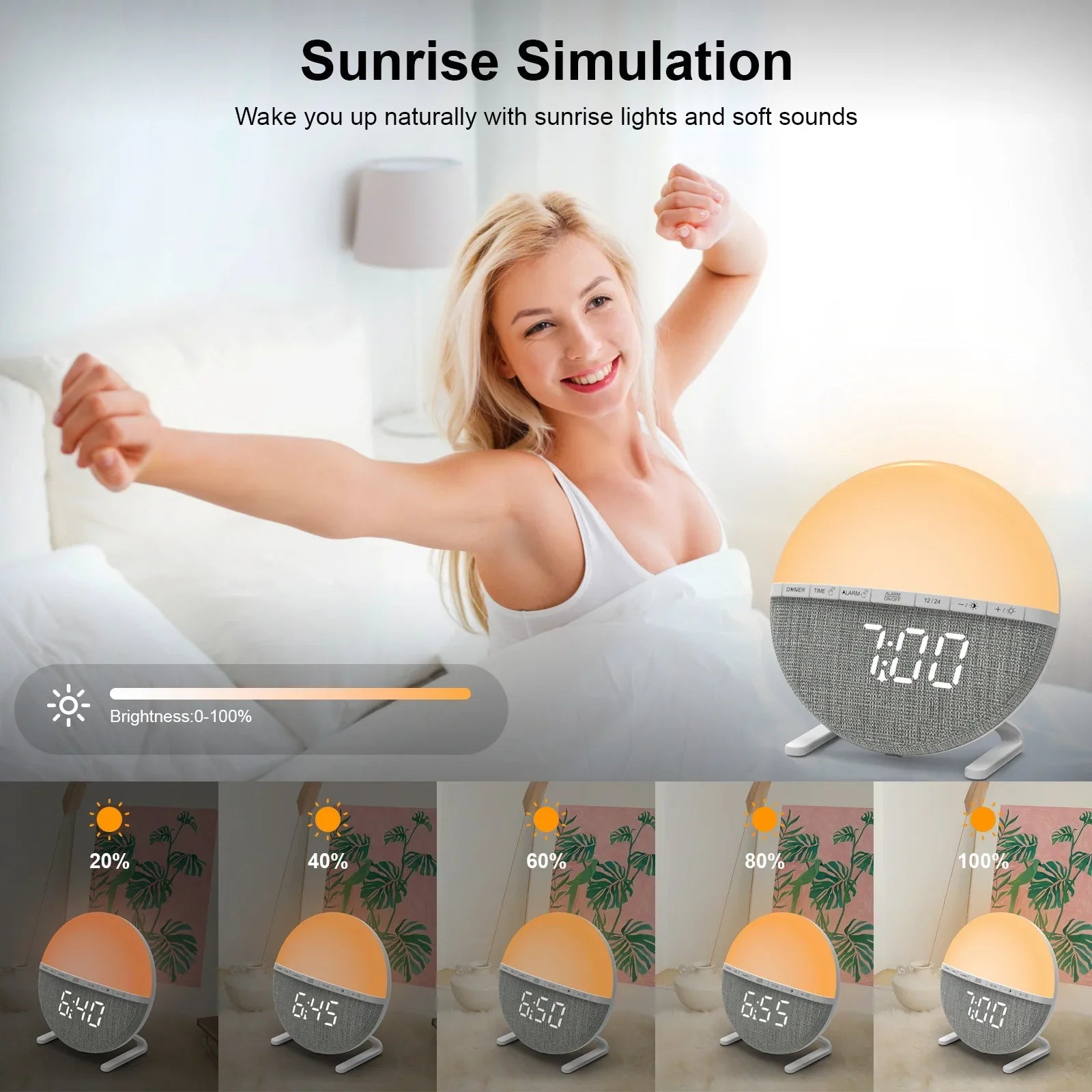 LumiRise – The Gentle Sunrise Alarm Clock for Refreshing Waking Up