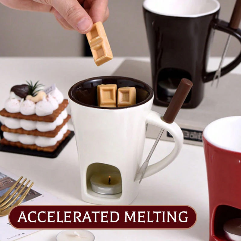ChocoLuxe – Ceramic Fondue Mug for Chocolate & Cheese