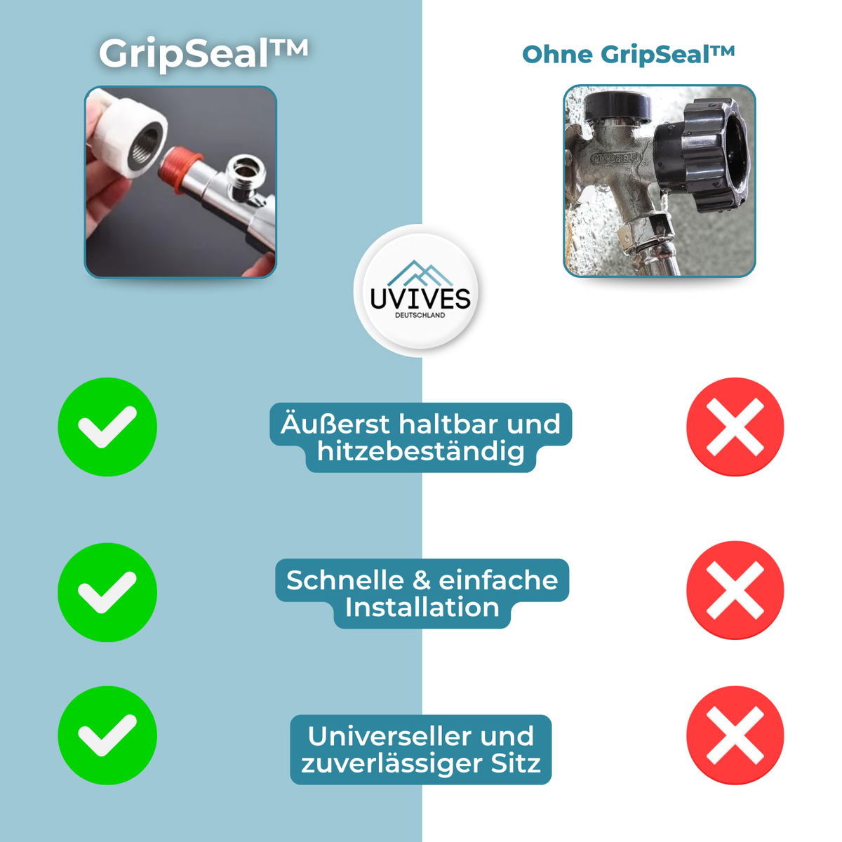10+10 FREE | GripSeal – The universal silicone seal for every pipe thread