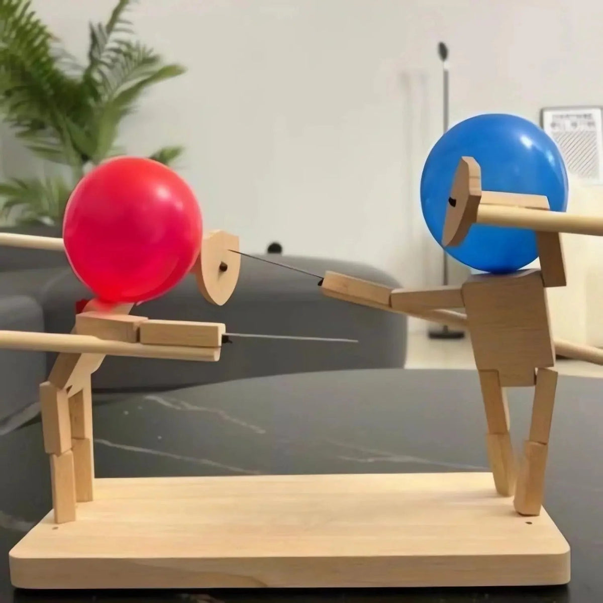 WoodKnights | Bamboo Balloon Battle Game | Handmade Skill Game Made of Wood | Includes 100 Balloons – For Family, Friends & Parties