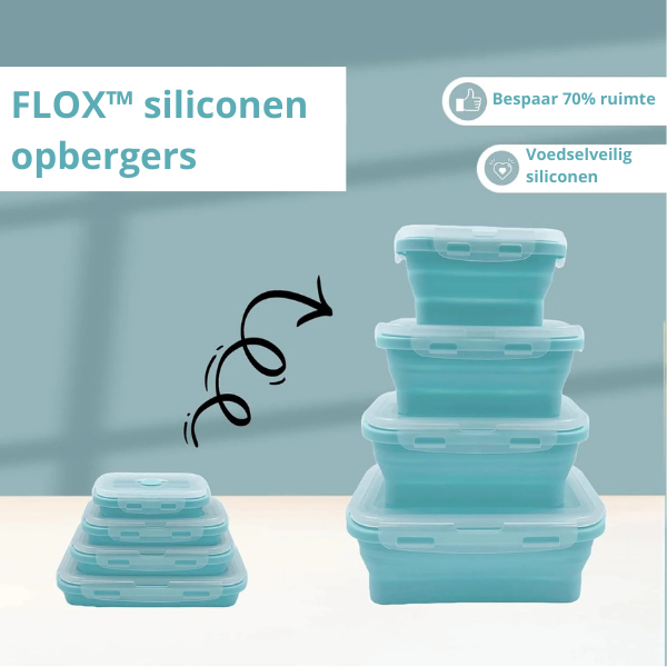 2+2 FREE | FlexiFresh - Save 70% Kitchen Space with Leak-Proof Food Containers