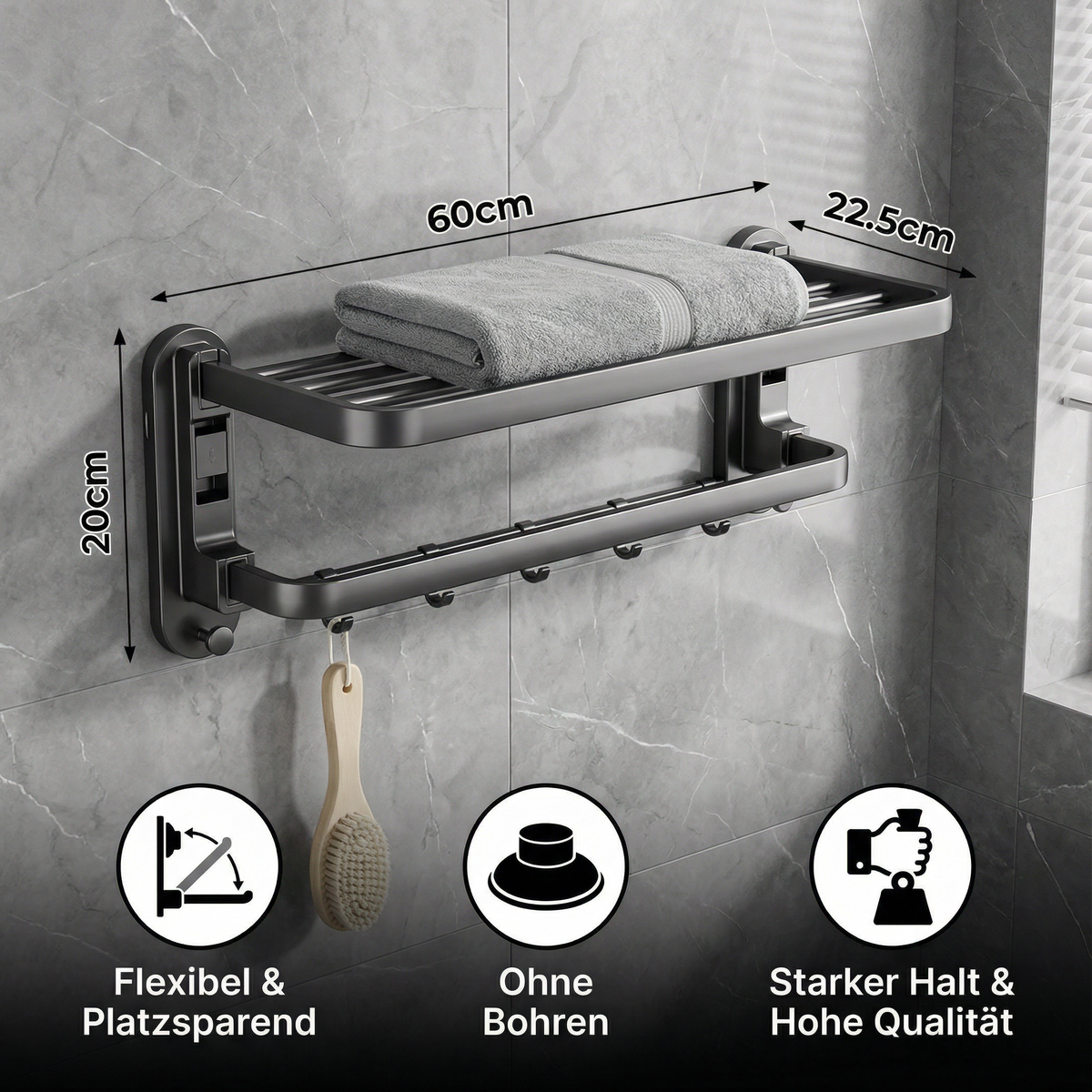 TidyBath - Instant Removal of Bathroom Clutter Without Drilling