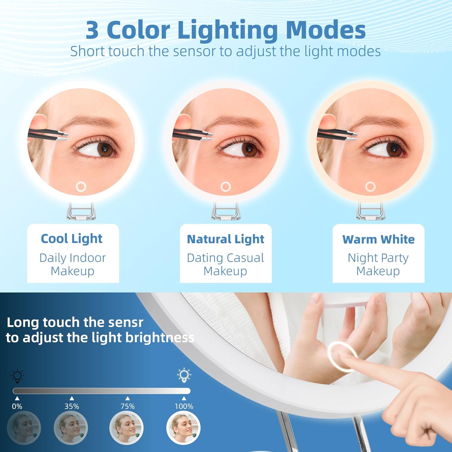 LumiVue Pro – The Rechargeable 30X Makeup Mirror with LED Lighting