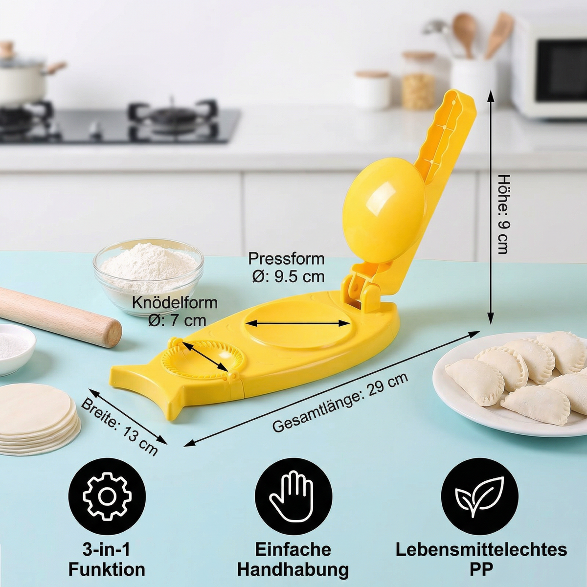 1+1 FREE | DumpliEase – Perfectly Shaped Dumplings Quickly and Cleanly Every Time
