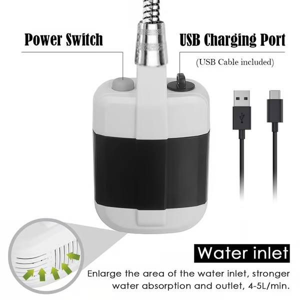 ShowerPulse - Instant Powerful Outdoor Shower for On the Go