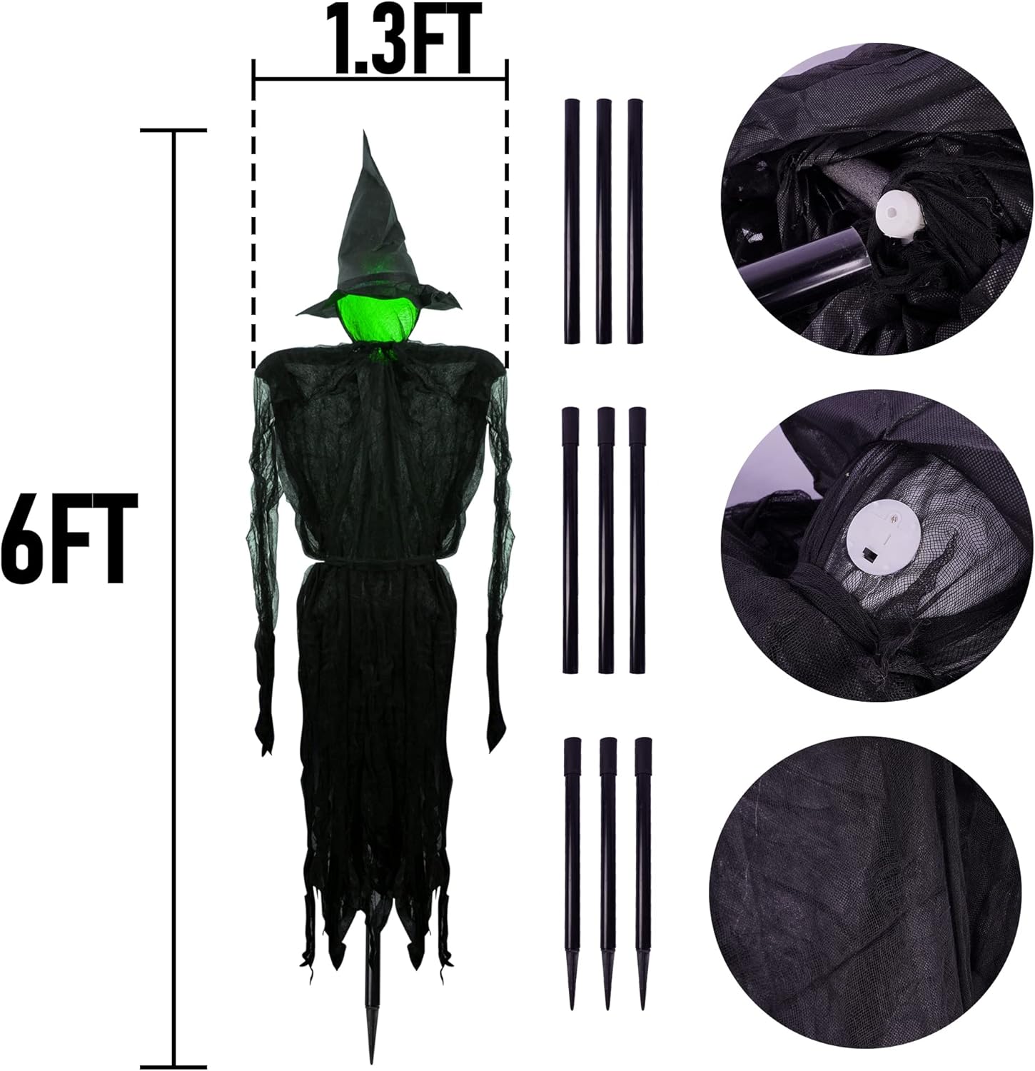HexaGlow – Set of 3 Glowing Halloween Witches!
