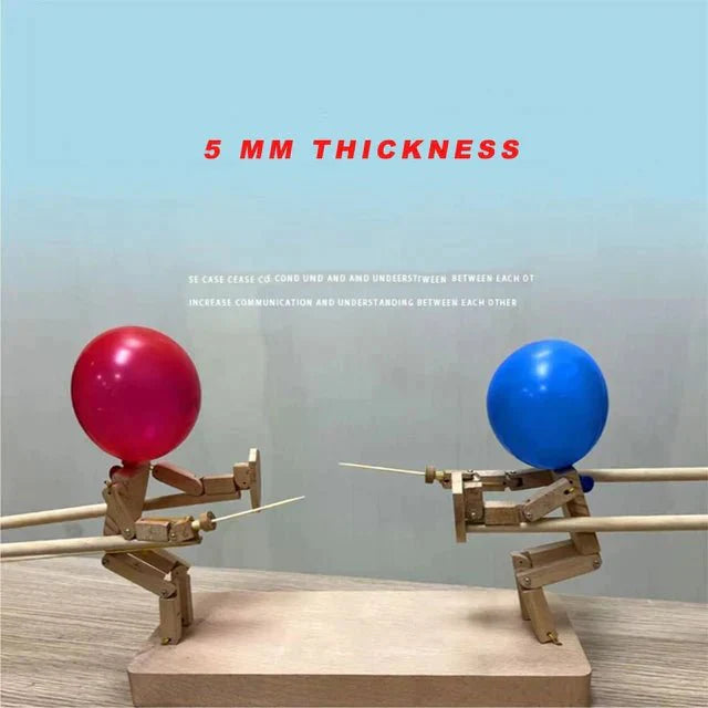 WoodKnights | Bamboo Balloon Battle Game | Handmade Skill Game Made of Wood | Includes 100 Balloons – For Family, Friends & Parties