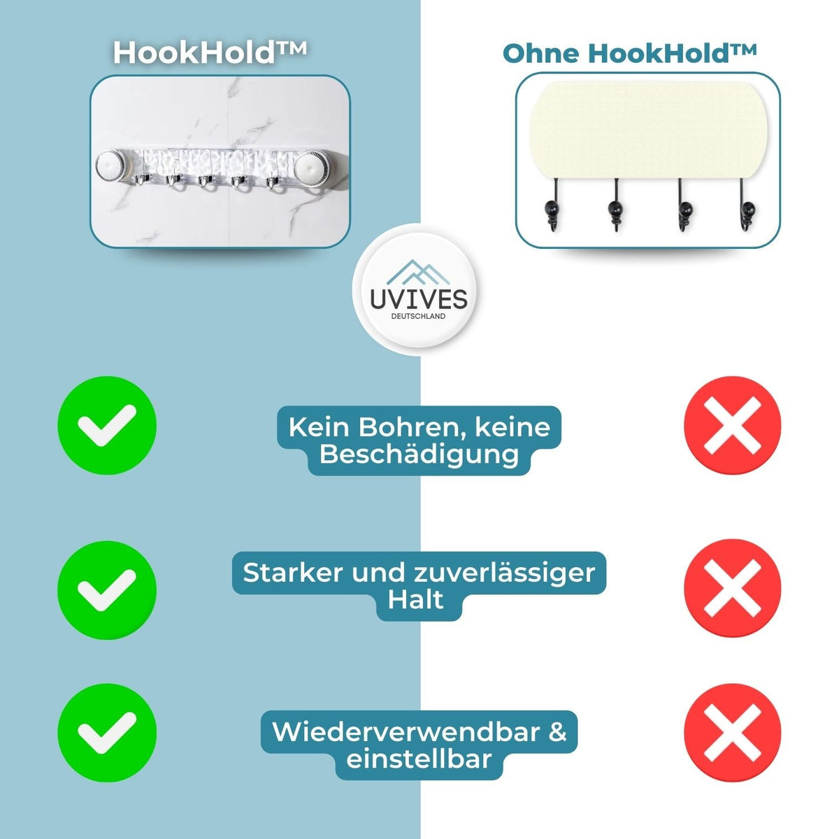 HookHold - Space-saving suction cup hooks with adjustable folding design