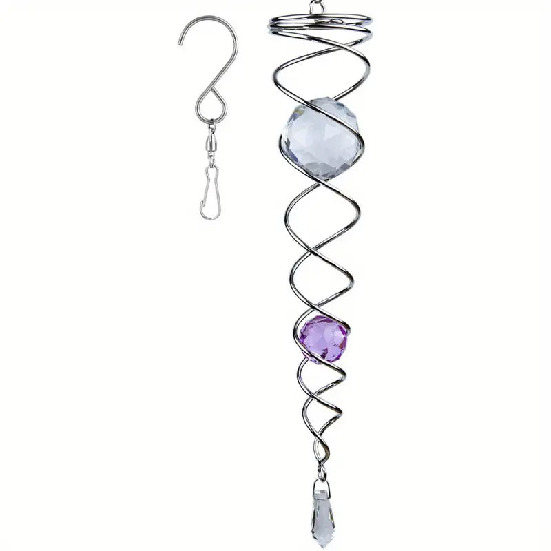 1+1 FREE | CrystalTwister - Metal Crystal Spiral Wind Chime