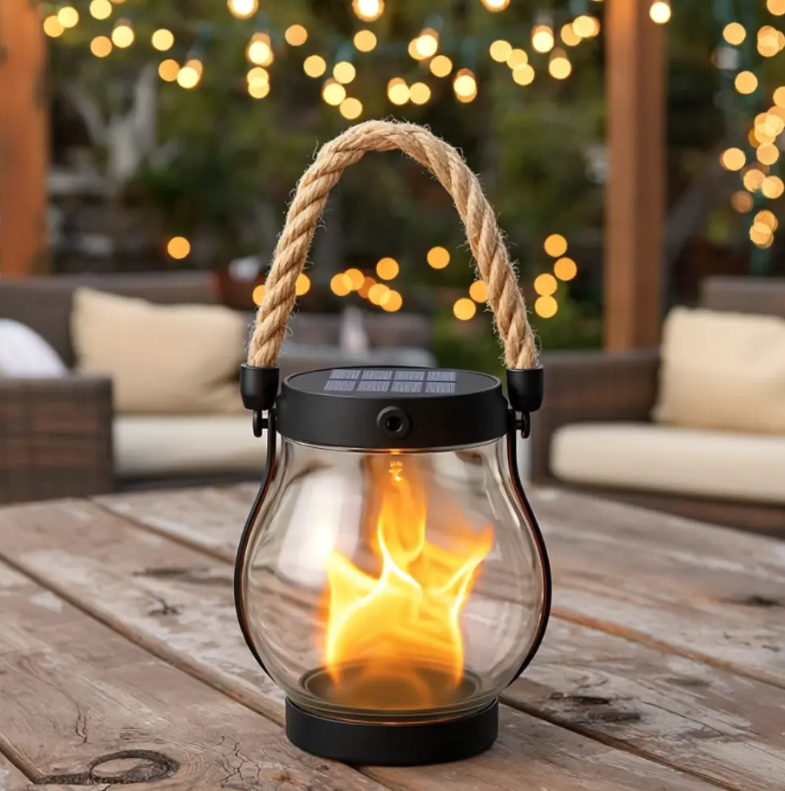 SolarGlow Lantern - Safe Flickering Light All Night