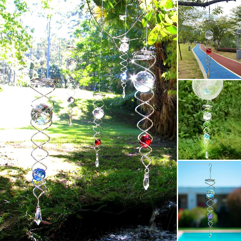 1+1 FREE | CrystalTwister - Metal Crystal Spiral Wind Chime