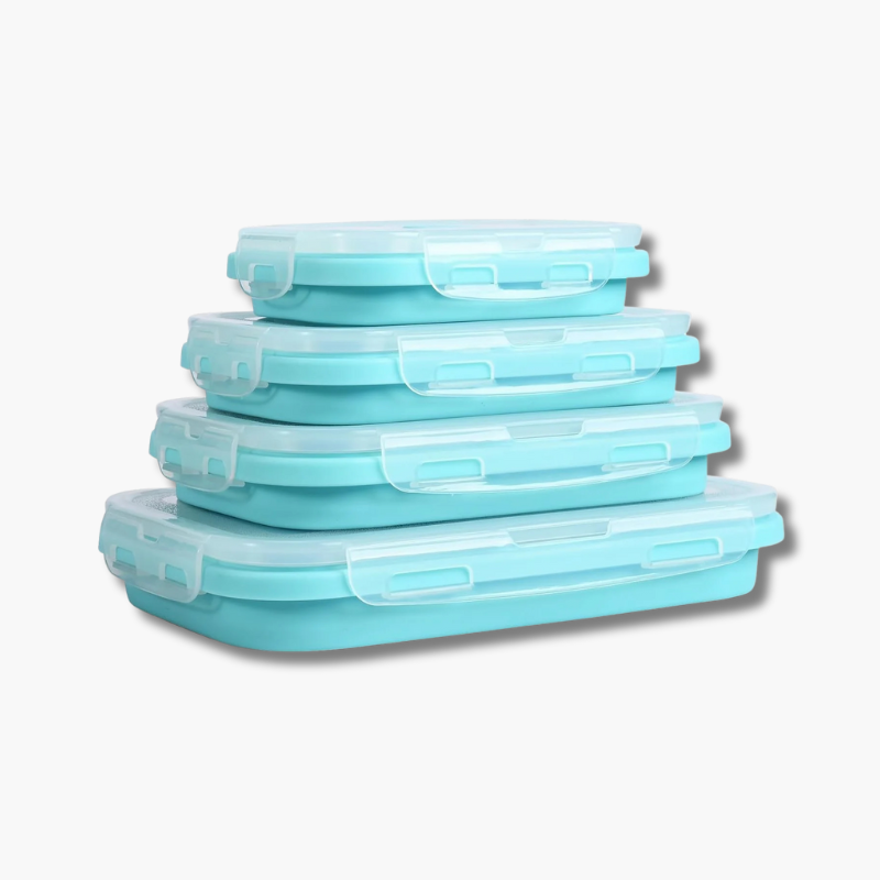 2+2 FREE | FlexiFresh - Save 70% Kitchen Space with Leak-Proof Food Containers
